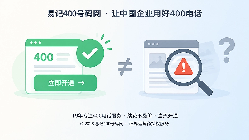 对比式插画展示号码可开通与历史不干净之间的差别